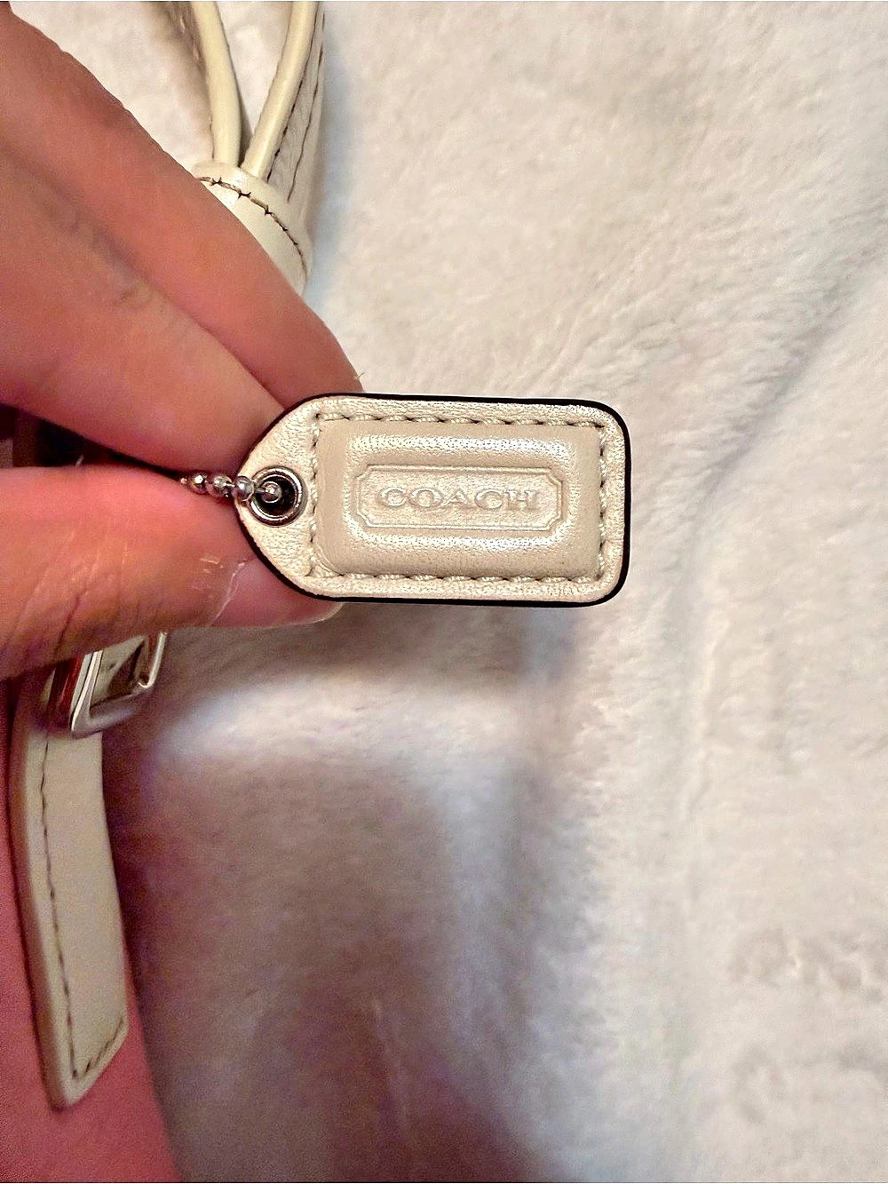 Coach Hamptons Turnlock Flap Bag Pink & white Crossbody/shoulder - Picture 8 of 11